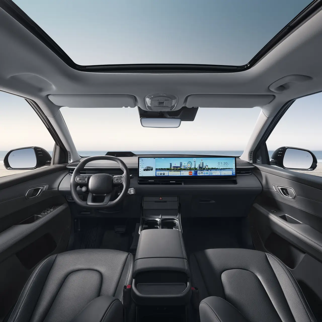 Puesto de conducción del Hyundai ELEXIO.