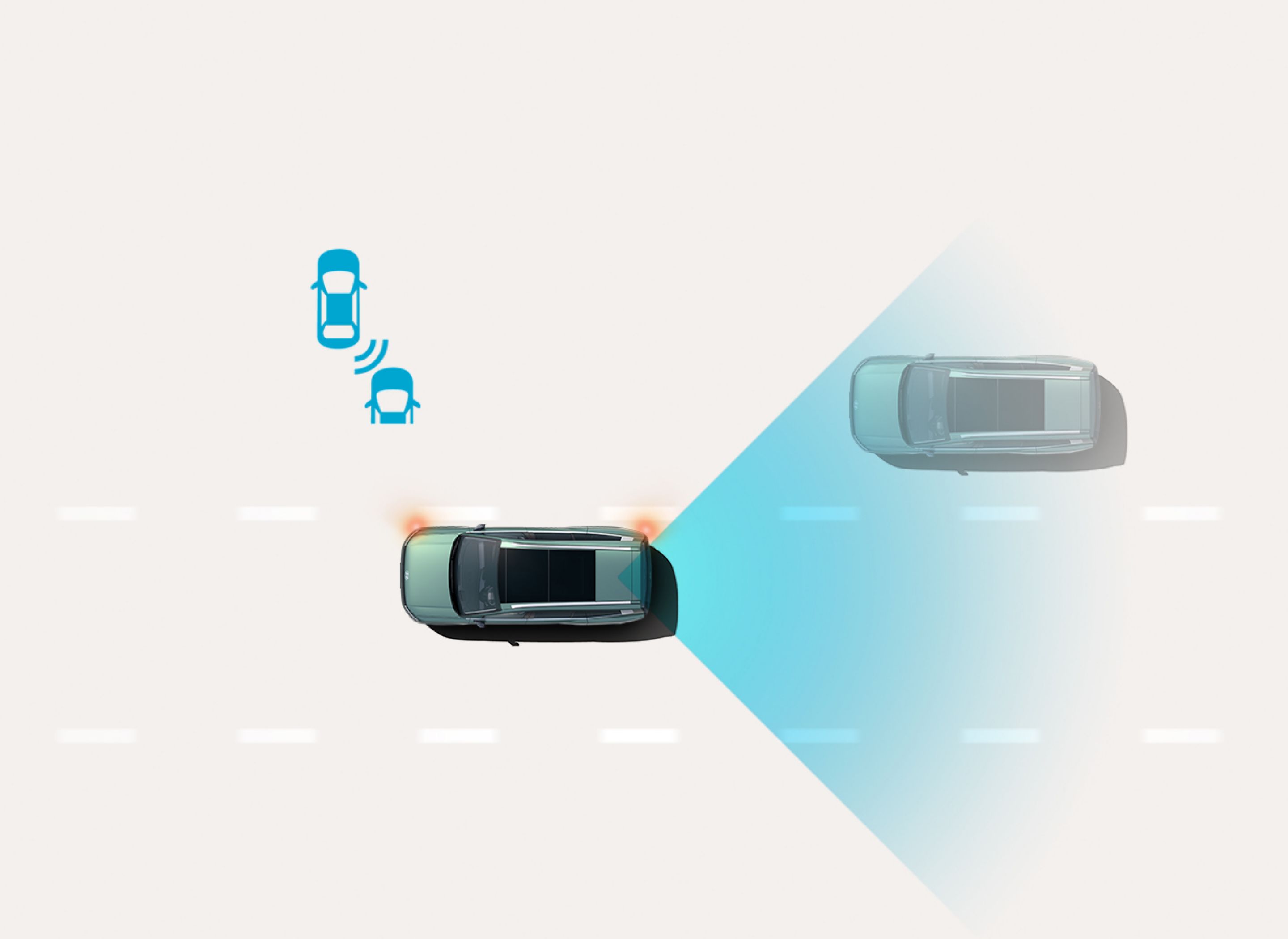 Blind-Spot Collision-Avoidance Assist: el Hyundai IONIQ 9 detecta vehículos en carriles adyacentes y alerta antes de un cambio de carril.