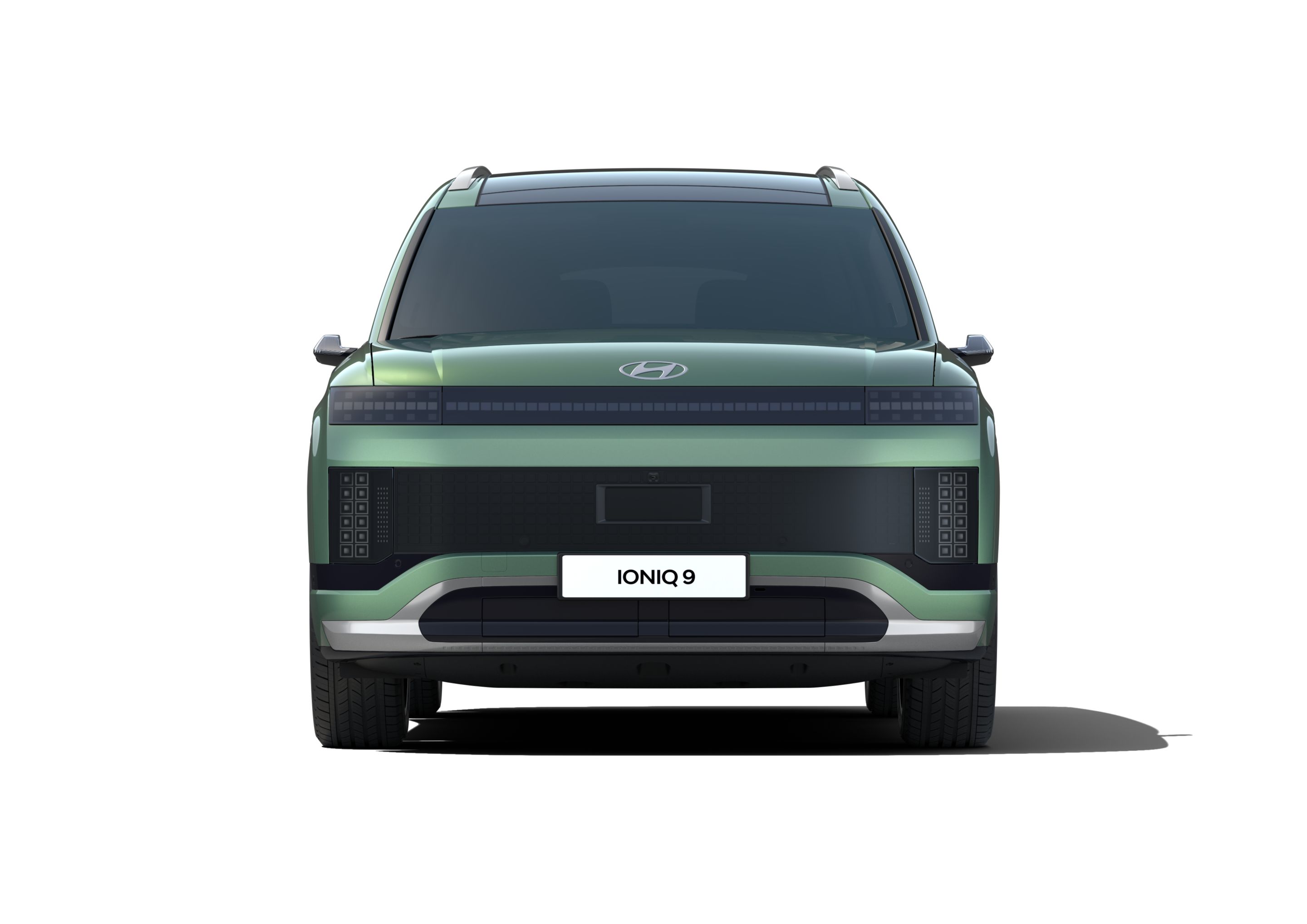 Vista frontal del Hyundai IONIQ 9 SUV eléctrico.