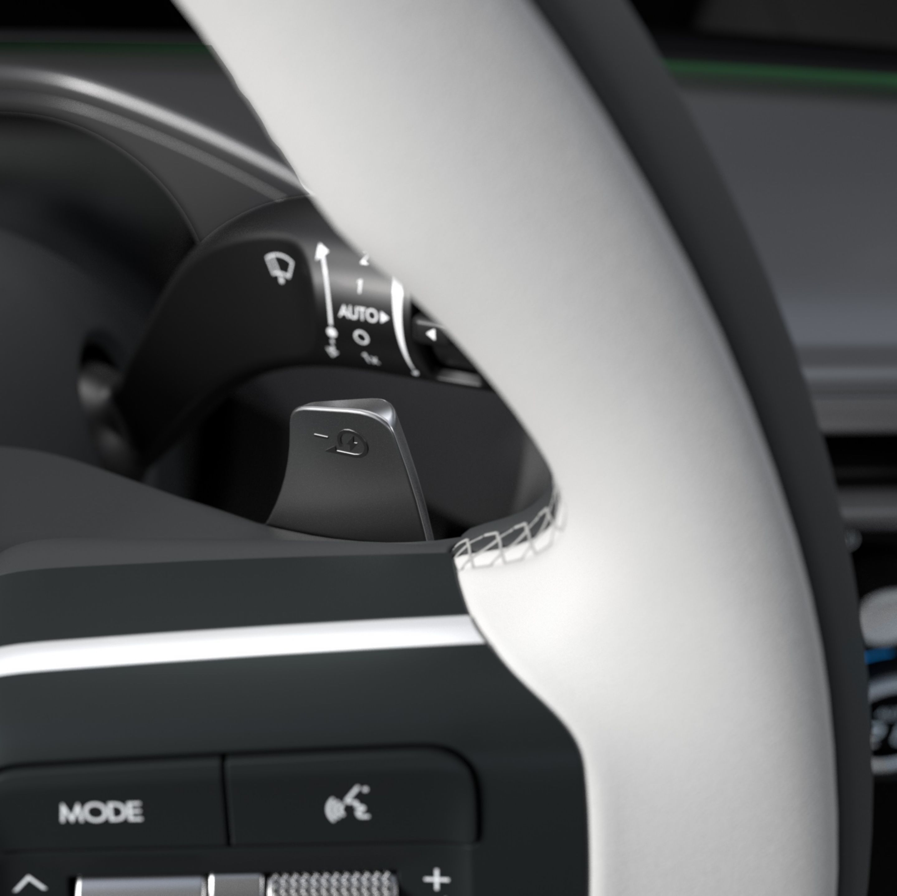 Leva de cambio en el volante del SUV eléctrico Hyundai IONIQ 9.
