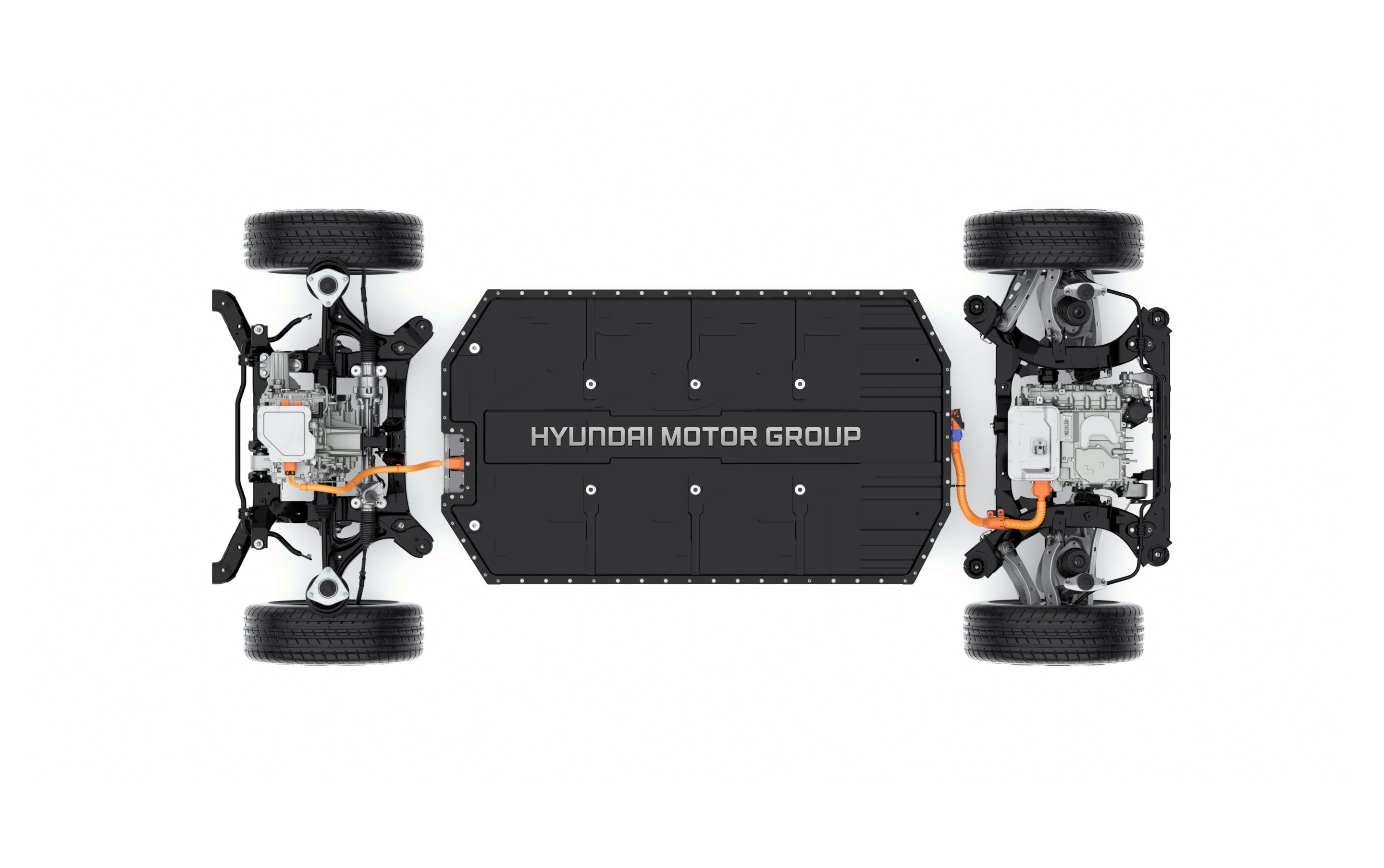 Paquete de batería dentro de la Hyundai Electric-Global Modular Platform (plataforma modular eléctrica global, E-GMP).